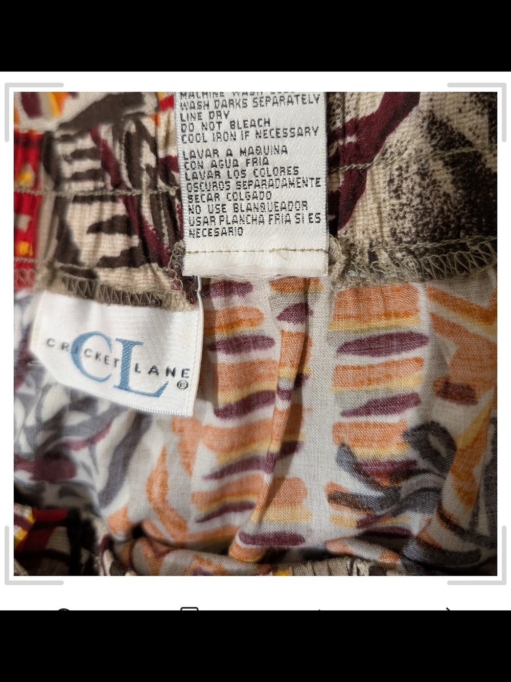 Pre-owned Patchwork Print Midi Skirt in Red & Orange - Picture 6 of 9